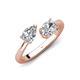 4 - Afra 1.65 ctw GIA Certified Natural Diamond  Pear Shape (7x5 mm) & Moissanite Oval Shape (7x5 mm) Toi Et Moi Engagement Ring 
