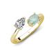 4 - Afra 1.30 ctw GIA Certified Natural Diamond  Pear Shape (7x5 mm) & Opal Oval Shape (7x5 mm) Toi Et Moi Engagement Ring 