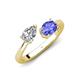 4 - Afra 1.65 ctw GIA Certified Natural Diamond  Pear Shape (7x5 mm) & Tanzanite Oval Shape (7x5 mm) Toi Et Moi Engagement Ring 
