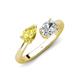 4 - Afra 1.75 ctw Yellow Sapphire Pear Shape (7x5 mm) & Moissanite Oval Shape (7x5 mm) Toi Et Moi Engagement Ring 