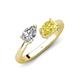 4 - Afra 1.75 ctw IGI Certified Lab Grown Diamond  Pear Shape (7x5 mm) & Yellow Sapphire Oval Shape (7x5 mm) Toi Et Moi Engagement Ring 