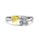 1 - Afra 1.70 ctw Yellow Sapphire Pear Shape (7x5 mm) & IGI Certified Lab Grown Diamond Oval Shape (7x5 mm) Toi Et Moi Engagement Ring 