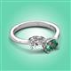 3 - Afra 1.91 ctw IGI Certified Lab Grown Diamond  Pear Shape (7x5 mm) & Lab Created Alexandrite Oval Shape (7x5 mm) Toi Et Moi Engagement Ring 