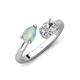4 - Afra 1.15 ctw Opal Pear Shape (7x5 mm) & IGI Certified Lab Grown Diamond Oval Shape (7x5 mm) Toi Et Moi Engagement Ring 