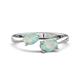 1 - Afra 0.85 ctw Opal Pear Shape (7x5 mm) & Opal Oval Shape (7x5 mm) Toi Et Moi Engagement Ring 