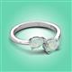 3 - Afra 0.85 ctw Opal Pear Shape (7x5 mm) & Opal Oval Shape (7x5 mm) Toi Et Moi Engagement Ring 