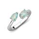 4 - Afra 0.85 ctw Opal Pear Shape (7x5 mm) & Opal Oval Shape (7x5 mm) Toi Et Moi Engagement Ring 