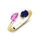 4 - Afra 1.80 ctw Pink Sapphire Pear Shape (7x5 mm) & Blue Sapphire Oval Shape (7x5 mm) Toi Et Moi Engagement Ring 