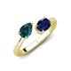 4 - Afra 1.75 ctw London Blue Topaz Pear Shape (7x5 mm) & Blue Sapphire Oval Shape (7x5 mm) Toi Et Moi Engagement Ring 