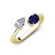 4 - Afra 1.75 ctw Moissanite Pear Shape (7x5 mm) & Blue Sapphire Oval Shape (7x5 mm) Toi Et Moi Engagement Ring 