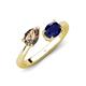 4 - Afra 1.55 ctw Smoky Quartz Pear Shape (7x5 mm) & Blue Sapphire Oval Shape (7x5 mm) Toi Et Moi Engagement Ring 