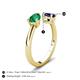 5 - Afra 1.70 ctw Emerald Pear Shape (7x5 mm) & Blue Sapphire Oval Shape (7x5 mm) Toi Et Moi Engagement Ring 