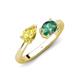 4 - Afra 2.06 ctw Yellow Sapphire Pear Shape (7x5 mm) & Lab Created Alexandrite Oval Shape (7x5 mm) Toi Et Moi Engagement Ring 