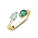 4 - Afra 1.51 ctw Opal Pear Shape (7x5 mm) & Lab Created Alexandrite Oval Shape (7x5 mm) Toi Et Moi Engagement Ring 