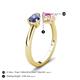5 - Afra 1.60 ctw Iolite Pear Shape (7x5 mm) & Pink Sapphire Oval Shape (7x5 mm) Toi Et Moi Engagement Ring 
