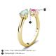 5 - Afra 1.35 ctw Opal Pear Shape (7x5 mm) & Pink Sapphire Oval Shape (7x5 mm) Toi Et Moi Engagement Ring 