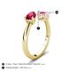 5 - Afra 1.95 ctw Ruby Pear Shape (7x5 mm) & Pink Sapphire Oval Shape (7x5 mm) Toi Et Moi Engagement Ring 