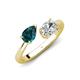 4 - Afra 1.65 ctw London Blue Topaz Pear Shape (7x5 mm) & GIA Certified Natural Diamond Oval Shape (7x5 mm) Toi Et Moi Engagement Ring 