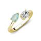 4 - Afra 1.15 ctw Opal Pear Shape (7x5 mm) & GIA Certified Natural Diamond Oval Shape (7x5 mm) Toi Et Moi Engagement Ring 