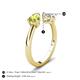 5 - Afra 1.60 ctw Peridot Pear Shape (7x5 mm) & GIA Certified Natural Diamond Oval Shape (7x5 mm) Toi Et Moi Engagement Ring 