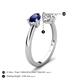 5 - Afra 1.70 ctw Blue Sapphire Pear Shape (7x5 mm) & GIA Certified Natural Diamond Oval Shape (7x5 mm) Toi Et Moi Engagement Ring 