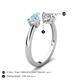 5 - Afra 1.40 ctw Aquamarine Pear Shape (7x5 mm) & GIA Certified Natural Diamond Oval Shape (7x5 mm) Toi Et Moi Engagement Ring 