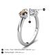 5 - Afra 1.45 ctw Smoky Quartz Pear Shape (7x5 mm) & GIA Certified Natural Diamond Oval Shape (7x5 mm) Toi Et Moi Engagement Ring 