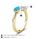 5 - Afra 1.15 ctw Turquoise Pear Shape (7x5 mm) & GIA Certified Natural Diamond Oval Shape (7x5 mm) Toi Et Moi Engagement Ring 