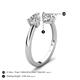 5 - Afra 1.70 ctw White Sapphire Pear Shape (7x5 mm) & GIA Certified Natural Diamond Oval Shape (7x5 mm) Toi Et Moi Engagement Ring 