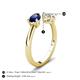5 - Afra 1.90 ctw Blue Sapphire Pear Shape (7x5 mm) & White Sapphire Oval Shape (7x5 mm) Toi Et Moi Engagement Ring 