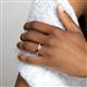 6 - Afra 1.90 ctw Rhodolite Garnet Pear Shape (7x5 mm) & White Sapphire Oval Shape (7x5 mm) Toi Et Moi Engagement Ring 
