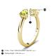 5 - Afra 1.80 ctw Peridot Pear Shape (7x5 mm) & Yellow Sapphire Oval Shape (7x5 mm) Toi Et Moi Engagement Ring 
