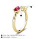5 - Afra 1.95 ctw Ruby Pear Shape (7x5 mm) & Yellow Sapphire Oval Shape (7x5 mm) Toi Et Moi Engagement Ring 