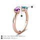 5 - Afra 1.35 ctw Amethyst Pear Shape (7x5 mm) & Turquoise Oval Shape (7x5 mm) Toi Et Moi Engagement Ring 