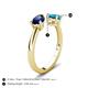 5 - Afra 1.60 ctw Blue Sapphire Pear Shape (7x5 mm) & Turquoise Oval Shape (7x5 mm) Toi Et Moi Engagement Ring 
