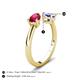 5 - Afra 1.80 ctw Ruby Pear Shape (7x5 mm) & Tanzanite Oval Shape (7x5 mm) Toi Et Moi Engagement Ring 