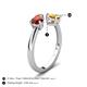 5 - Afra 1.62 ctw Red Garnet Pear Shape (7x5 mm) & Citrine Oval Shape (7x5 mm) Toi Et Moi Engagement Ring 