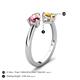 5 - Afra 1.42 ctw Pink Tourmaline Pear Shape (7x5 mm) & Citrine Oval Shape (7x5 mm) Toi Et Moi Engagement Ring 