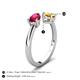 5 - Afra 1.67 ctw Ruby Pear Shape (7x5 mm) & Citrine Oval Shape (7x5 mm) Toi Et Moi Engagement Ring 