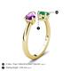 5 - Afra 1.45 ctw Amethyst Pear Shape (7x5 mm) & Emerald Oval Shape (7x5 mm) Toi Et Moi Engagement Ring 