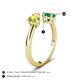 5 - Afra 1.60 ctw Peridot Pear Shape (7x5 mm) & Emerald Oval Shape (7x5 mm) Toi Et Moi Engagement Ring 