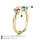 5 - Afra 1.50 ctw Pink Tourmaline Pear Shape (7x5 mm) & Emerald Oval Shape (7x5 mm) Toi Et Moi Engagement Ring 