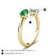 5 - Afra 1.30 ctw Emerald Pear Shape (7x5 mm) & Opal Oval Shape (7x5 mm) Toi Et Moi Engagement Ring 
