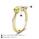 5 - Afra 1.65 ctw Peridot Pear Shape (7x5 mm) & Pink Tourmaline Oval Shape (7x5 mm) Toi Et Moi Engagement Ring 