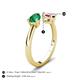 5 - Afra 1.65 ctw Emerald Pear Shape (7x5 mm) & Pink Tourmaline Oval Shape (7x5 mm) Toi Et Moi Engagement Ring 