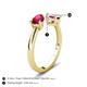 5 - Afra 1.80 ctw Ruby Pear Shape (7x5 mm) & Pink Tourmaline Oval Shape (7x5 mm) Toi Et Moi Engagement Ring 
