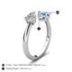 5 - Afra 1.80 ctw GIA Certified Natural Diamond  Pear Shape (7x5 mm) & Blue Topaz Oval Shape (7x5 mm) Toi Et Moi Engagement Ring 
