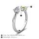 5 - Afra 1.70 ctw GIA Certified Natural Diamond  Pear Shape (7x5 mm) & Peridot Oval Shape (7x5 mm) Toi Et Moi Engagement Ring 
