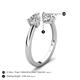 5 - Afra 1.80 ctw GIA Certified Natural Diamond  Pear Shape (7x5 mm) & White Sapphire Oval Shape (7x5 mm) Toi Et Moi Engagement Ring 