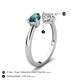 5 - Afra 1.65 ctw London Blue Topaz Pear Shape (7x5 mm) & IGI Certified Lab Grown Diamond Oval Shape (7x5 mm) Toi Et Moi Engagement Ring 